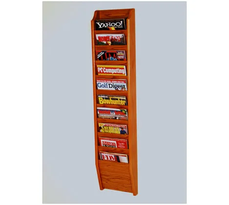 10 Pocket Wall Mount Magazine Rack