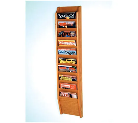 10 Pocket Wall Mount Magazine Rack