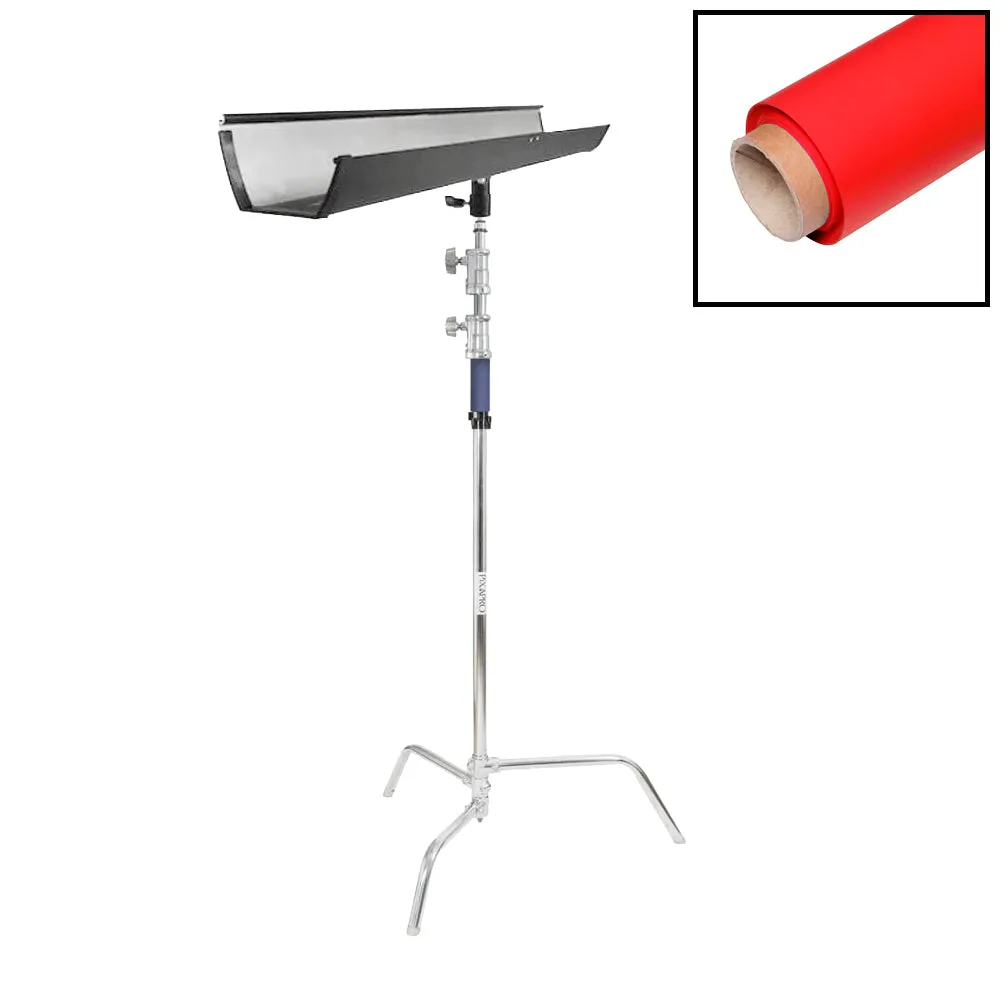 1.35x10m Paper Backdrop with T-Bone Background Bracket & C-Stand