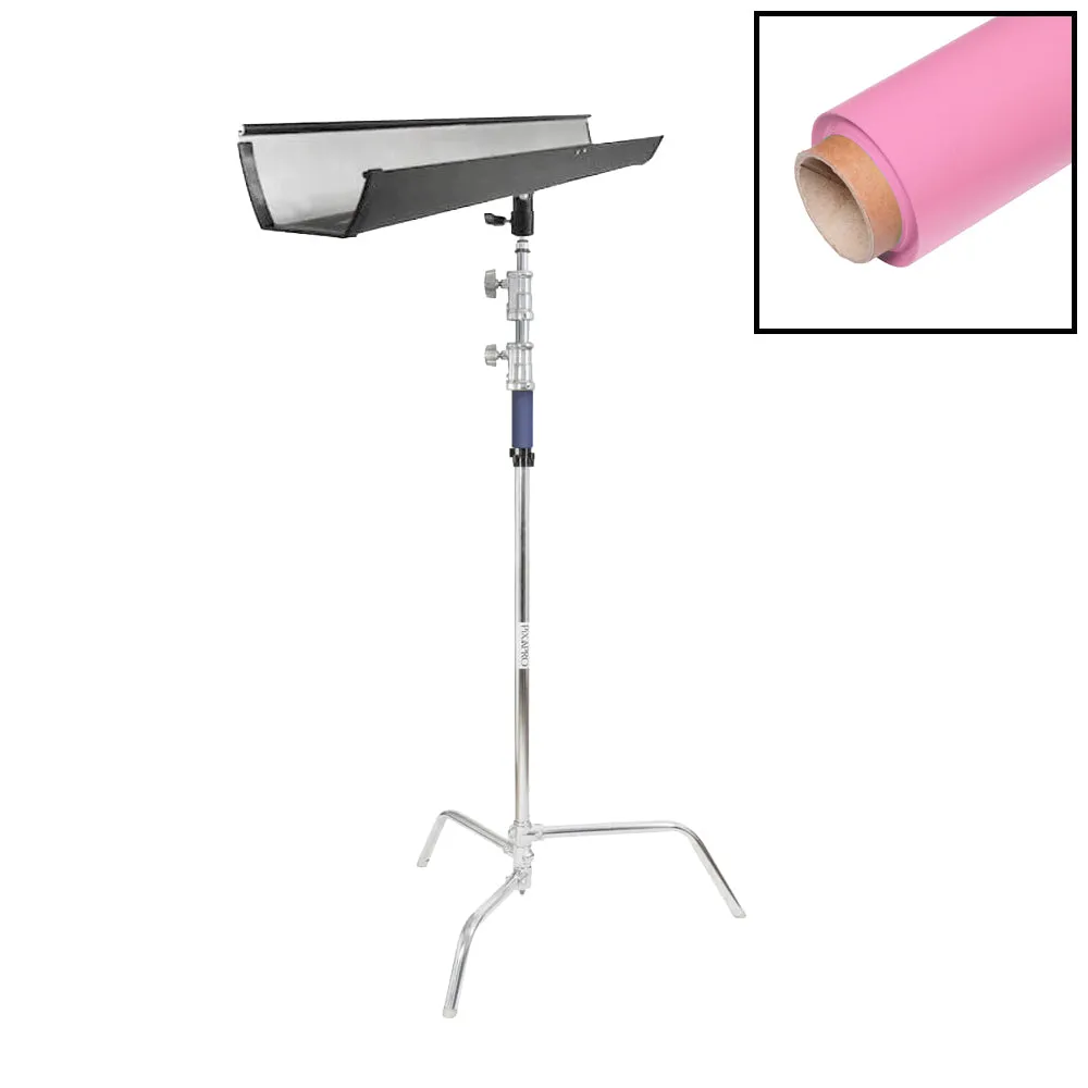 1.35x10m Paper Backdrop with T-Bone Background Bracket & C-Stand