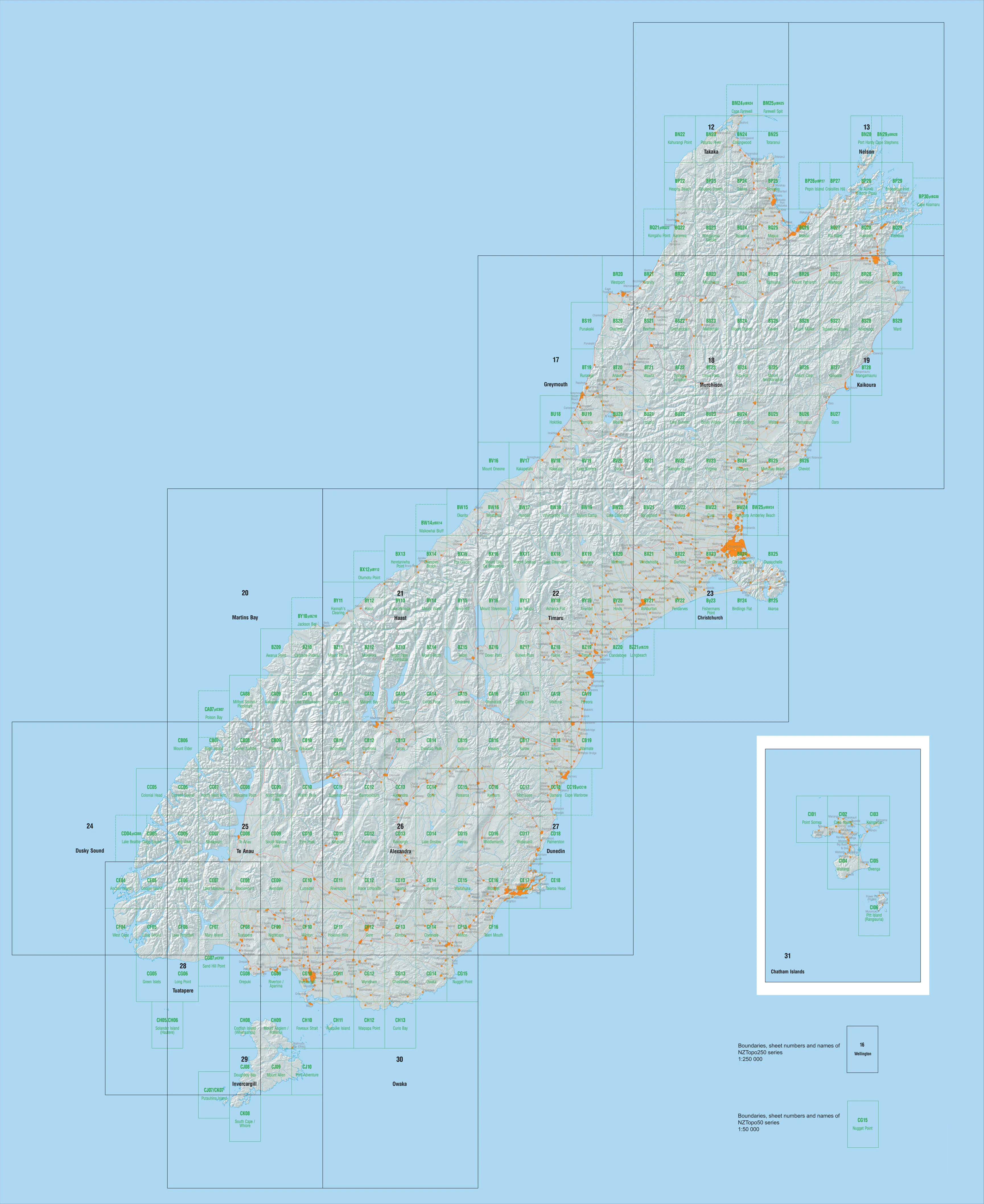 25 - Te Anau Topo250 map