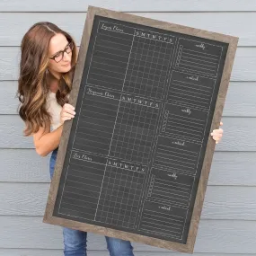 3 Person Framed Chalkboard Chore Chart  | Vertical Knope