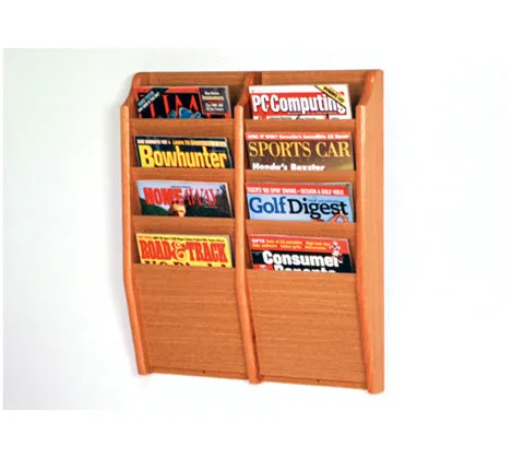 8 Pocket Wall Mount Magazine Rack