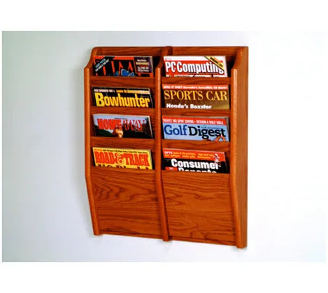 8 Pocket Wall Mount Magazine Rack