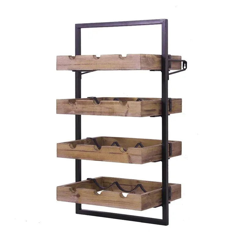 Aaron 12 Bottle Wall Mounted Wine Bottle Rack in Beige