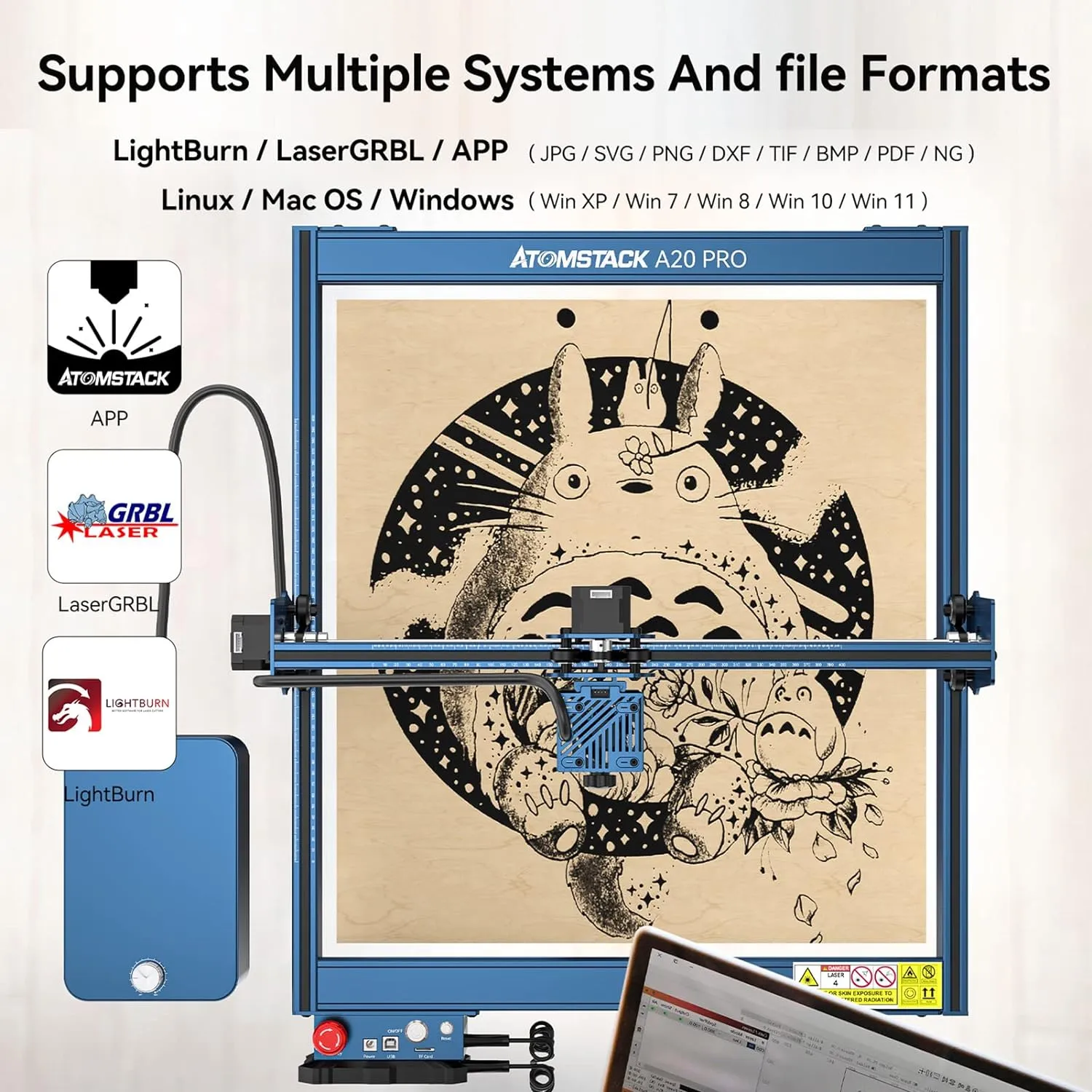 ATOMSTACK A20 X20 S20 Pro 130w Laser Engraving Machine 850x400mm Extension Kit F30 Pro Air Assist Kit