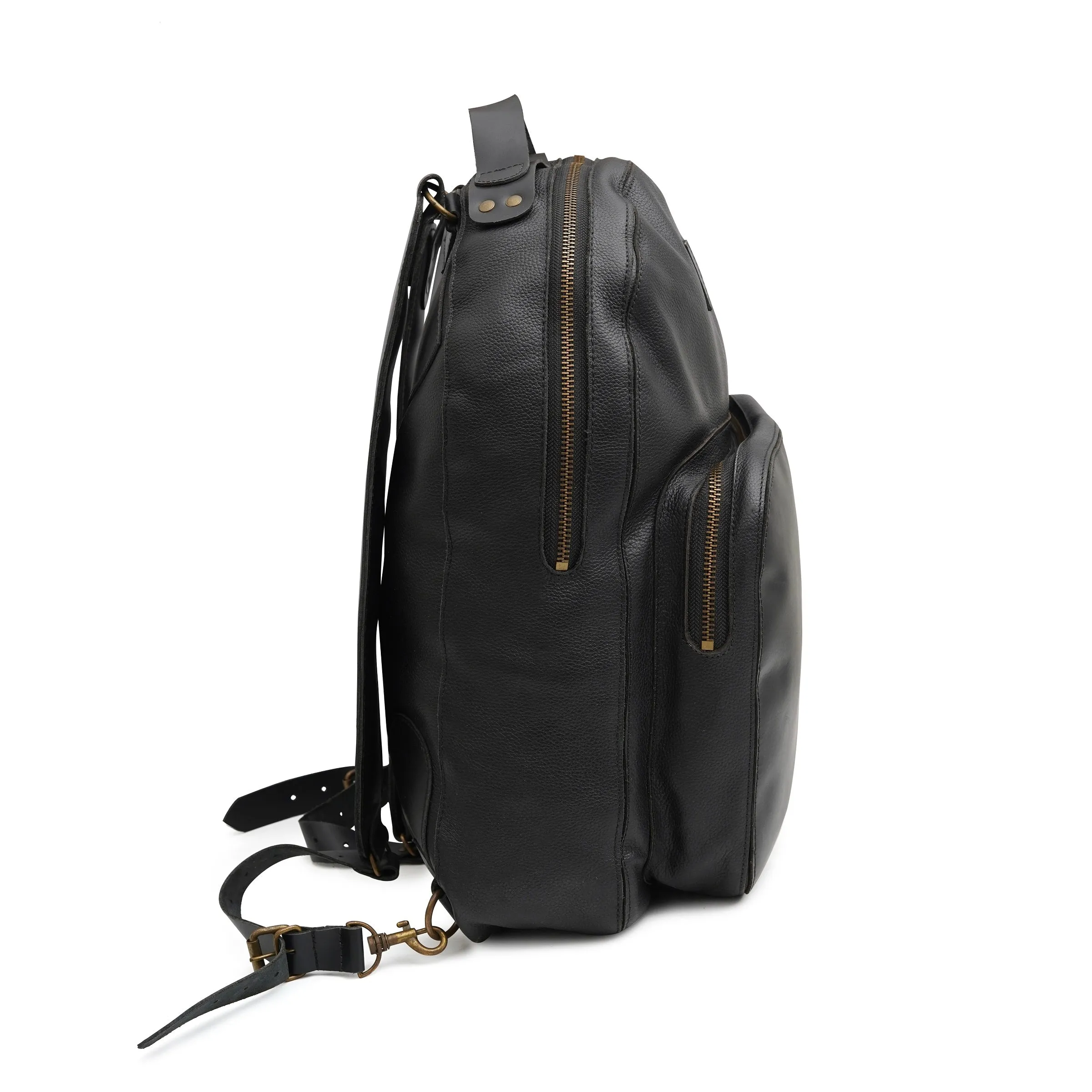 Authentic Black Leather Backpack | Leather Laptop Backpack