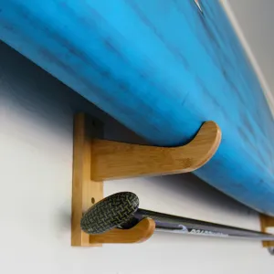 Bamboo SUP Wall Mount with Paddle Rack