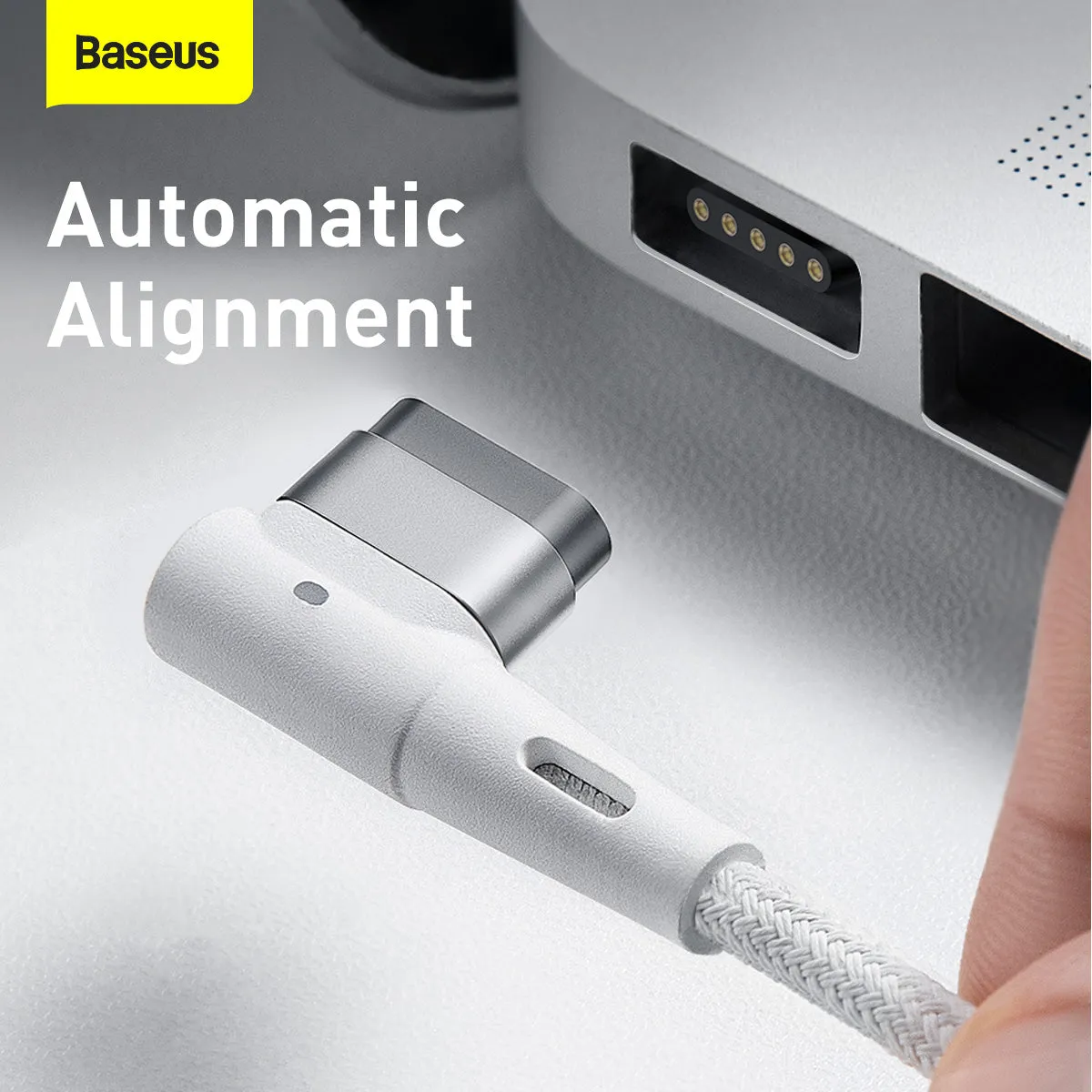 Baseus Zinc Magnetic Series Macbook Laptop Charging Cable C To Macbook 60W 2M White (CATXC-W02)