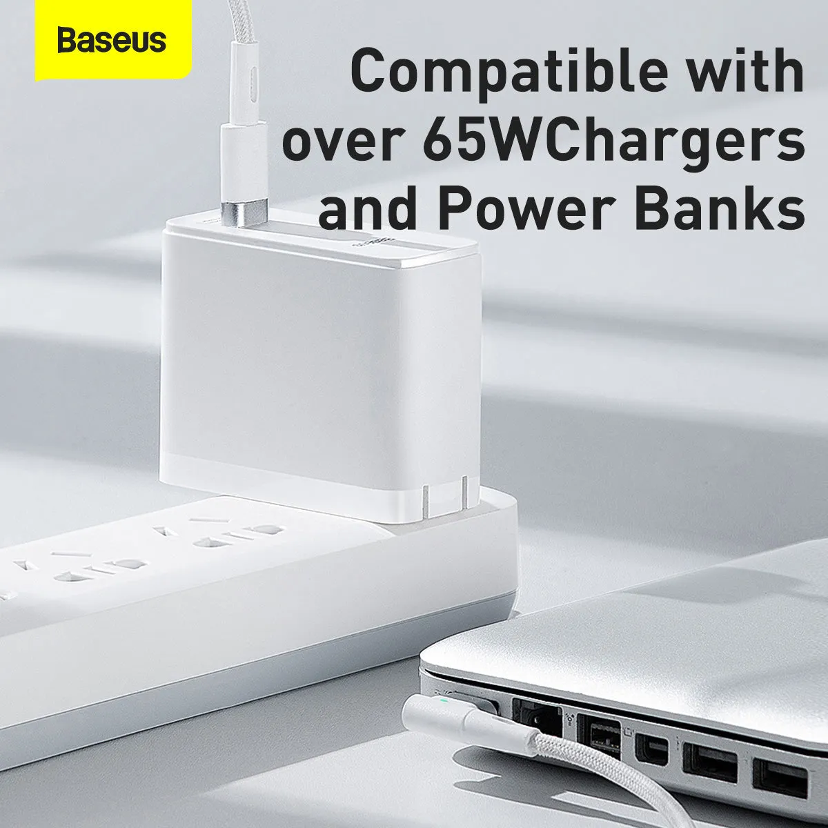 Baseus Zinc Magnetic Series Macbook Laptop Charging Cable C To Macbook 60W 2M White (CATXC-W02)