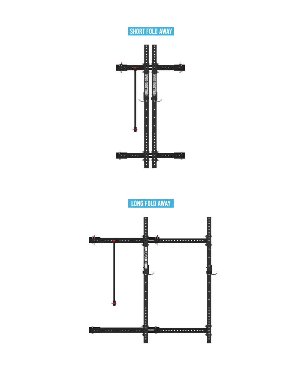 Bulldog Gear - MLWM - Black Wall Mounted Folding Rack With Adjustable Pull Up Bar