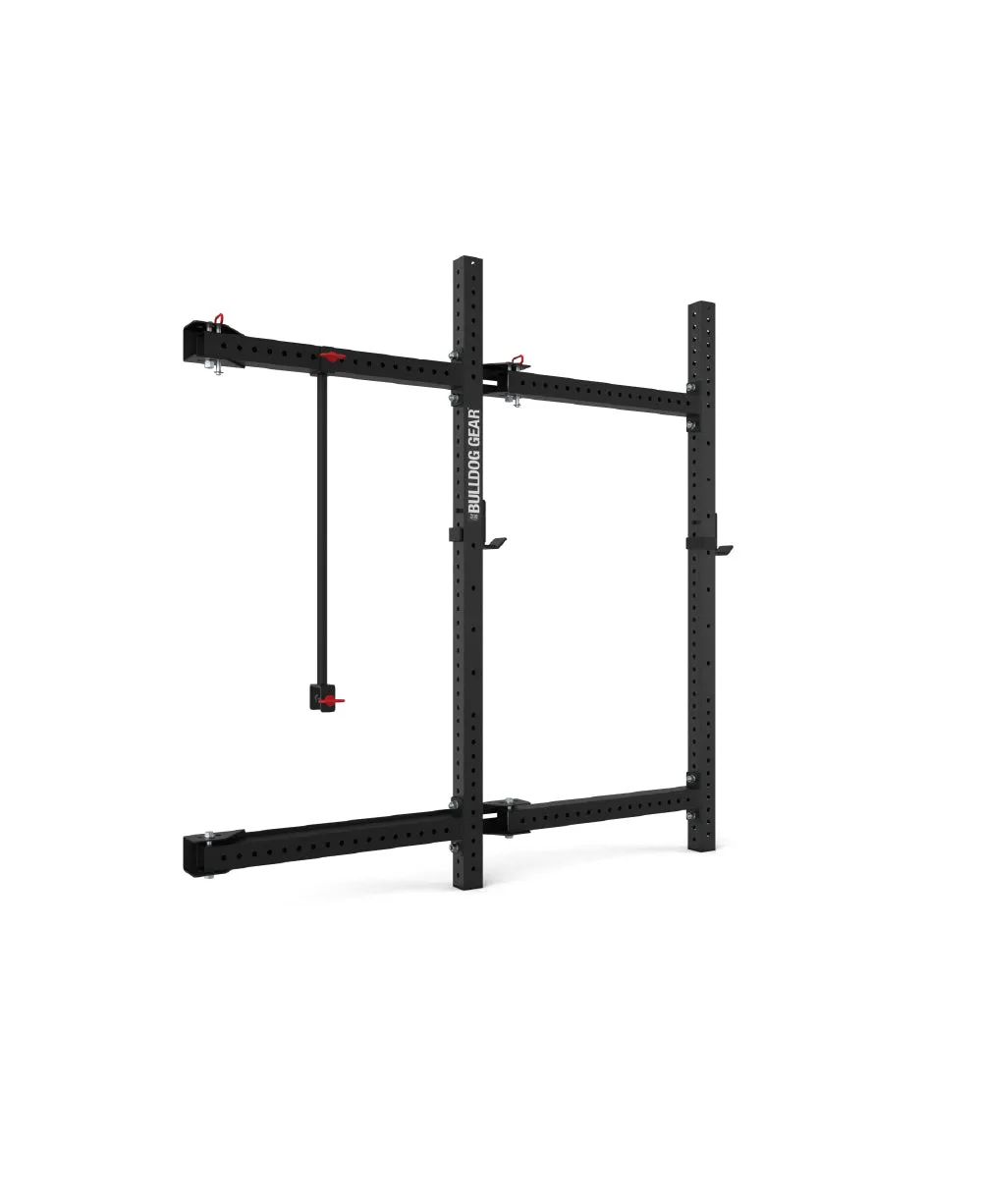 Bulldog Gear - MLWM - Black Wall Mounted Folding Rack With Adjustable Pull Up Bar