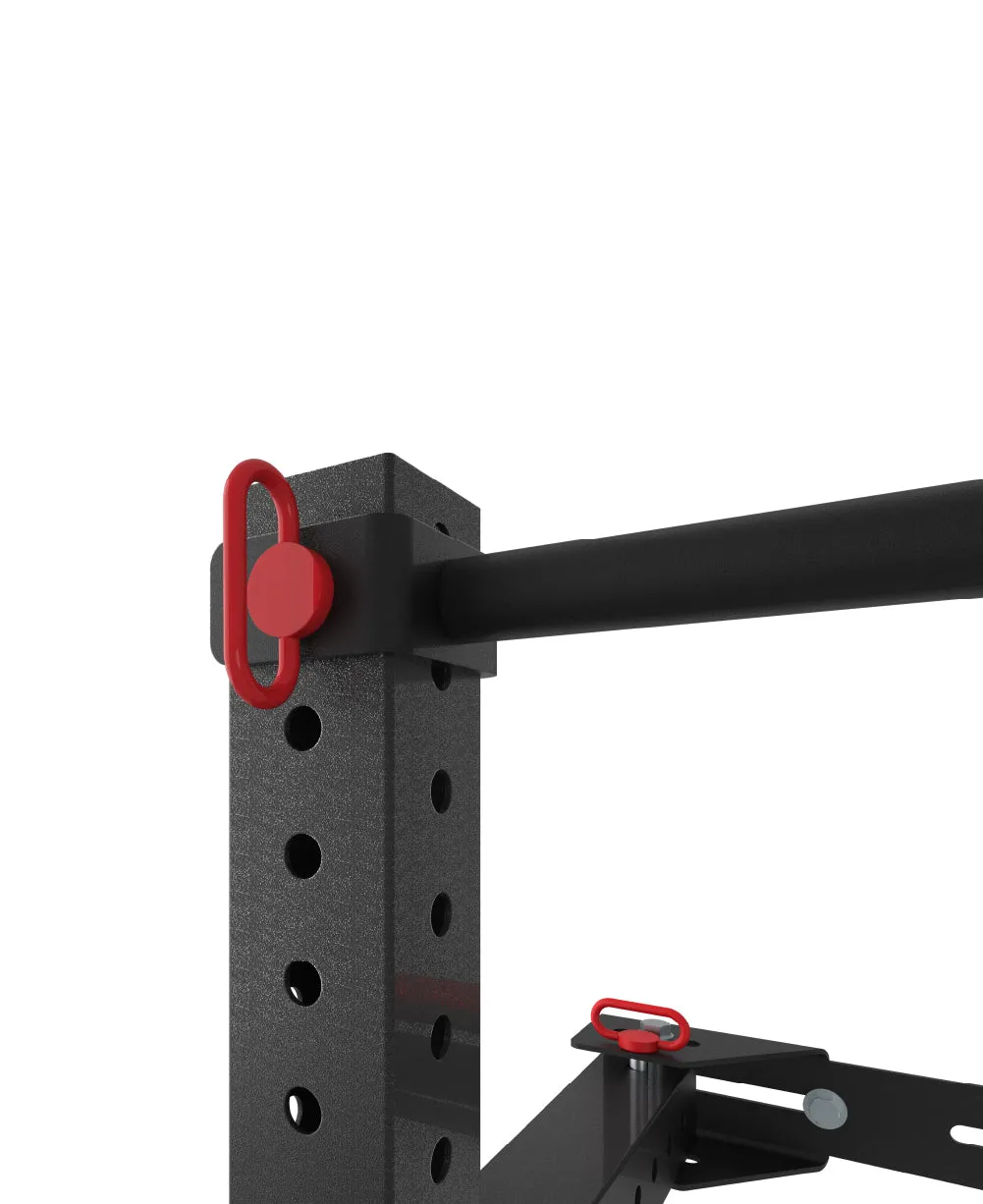 Bulldog Gear - MLWM - Black Wall Mounted Folding Rack With Adjustable Pull Up Bar