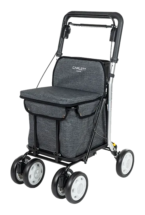 Carlett Comfort Shopping Rollator / Walker in Grey Ice