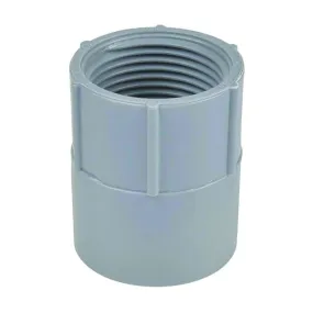 Carlon E942K-CAR Conduit Adapter, 2-1/2 in FPT x Socket, 3-11/32 in Dia, 2-15/16 in L, PVC, Gray