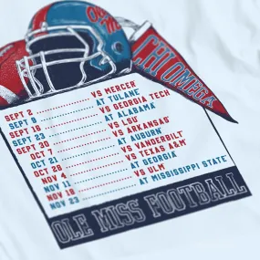 Chi Omega Football Schedule T-Shirt Design