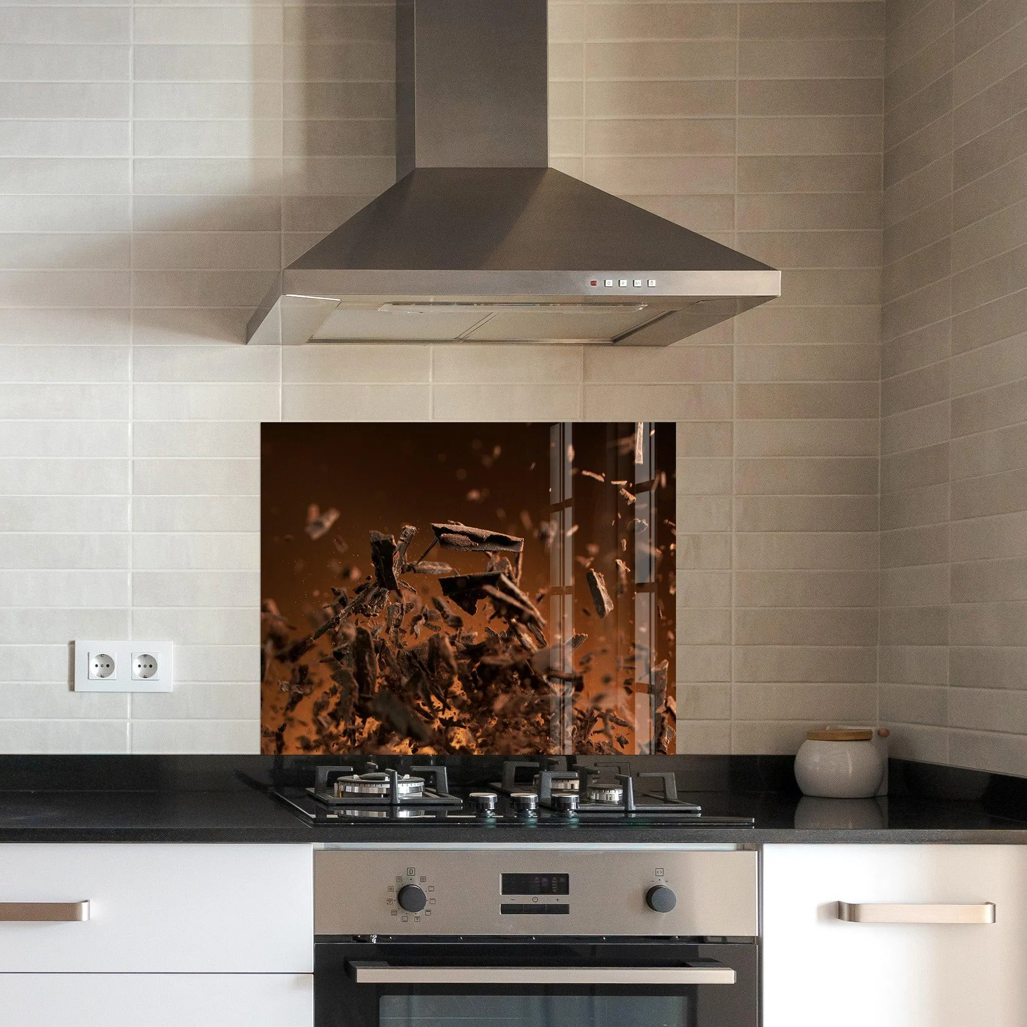 Chocolate | Glass Printed Backsplash for your Kitchen