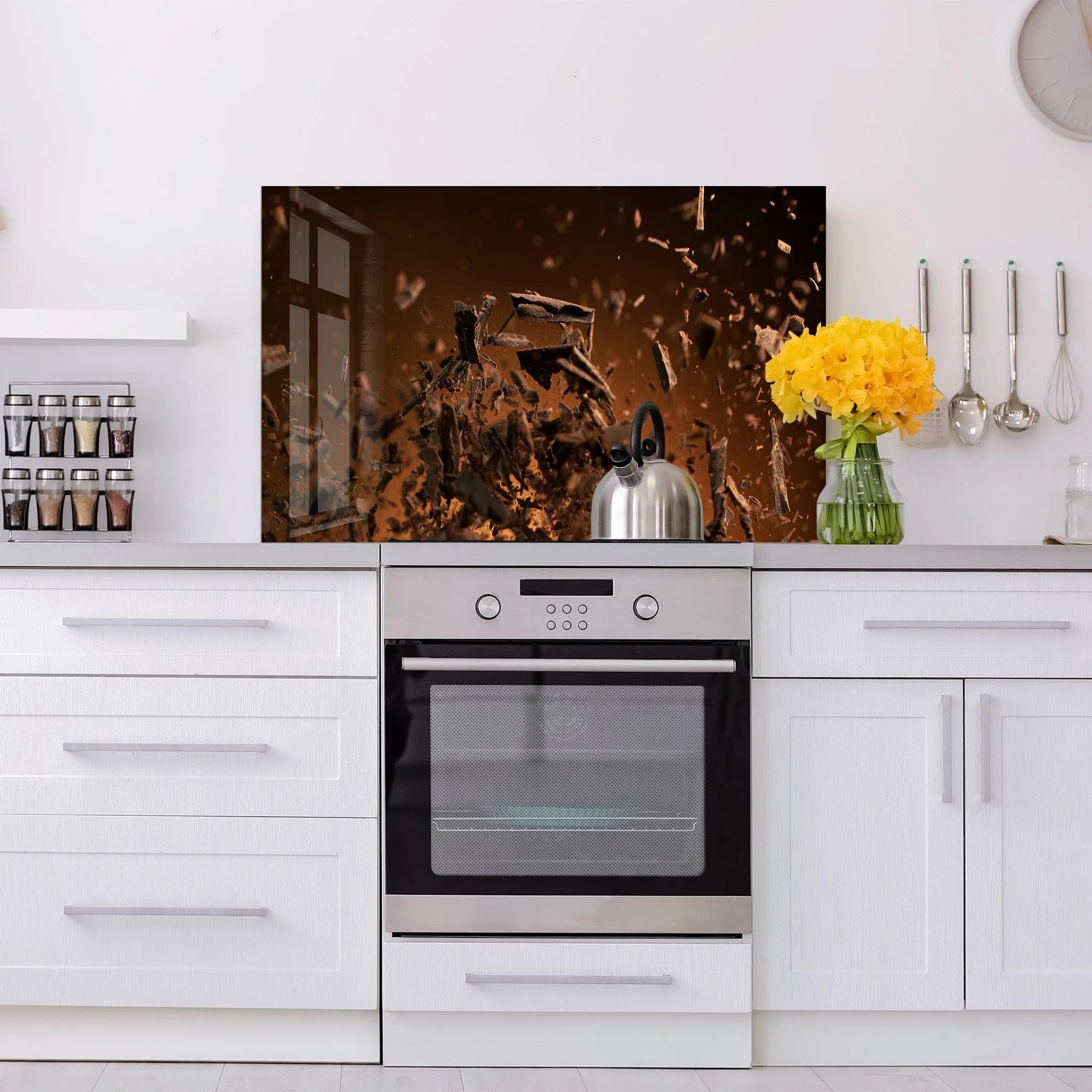 Chocolate | Glass Printed Backsplash for your Kitchen