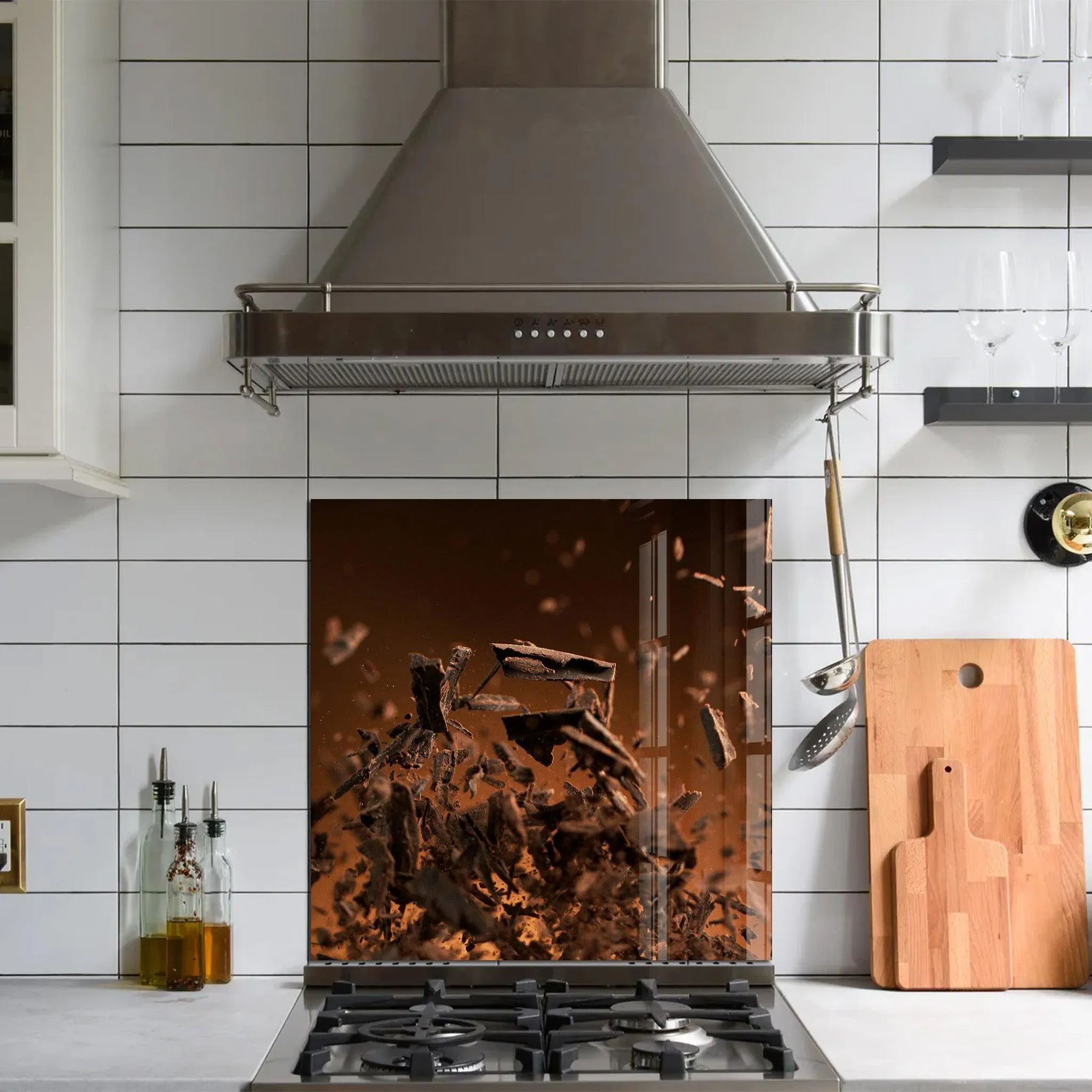 Chocolate | Glass Printed Backsplash for your Kitchen