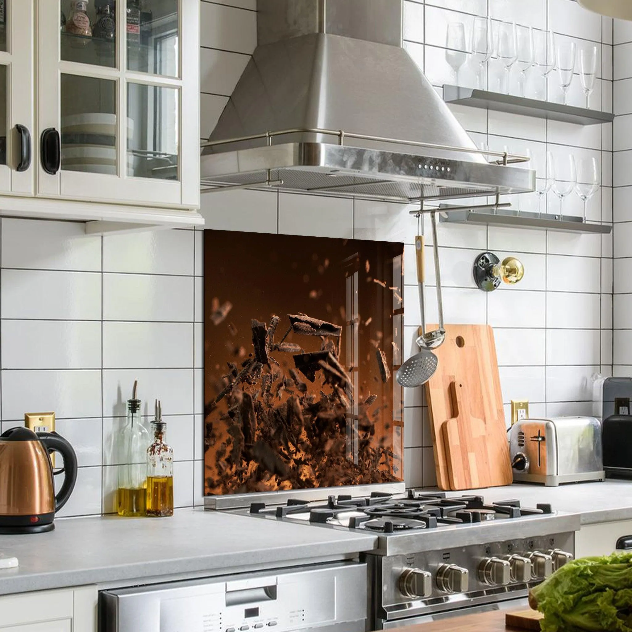 Chocolate | Glass Printed Backsplash for your Kitchen