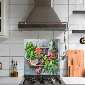 Colorful Vegetables | Glass Printed Backsplash for your Kitchen