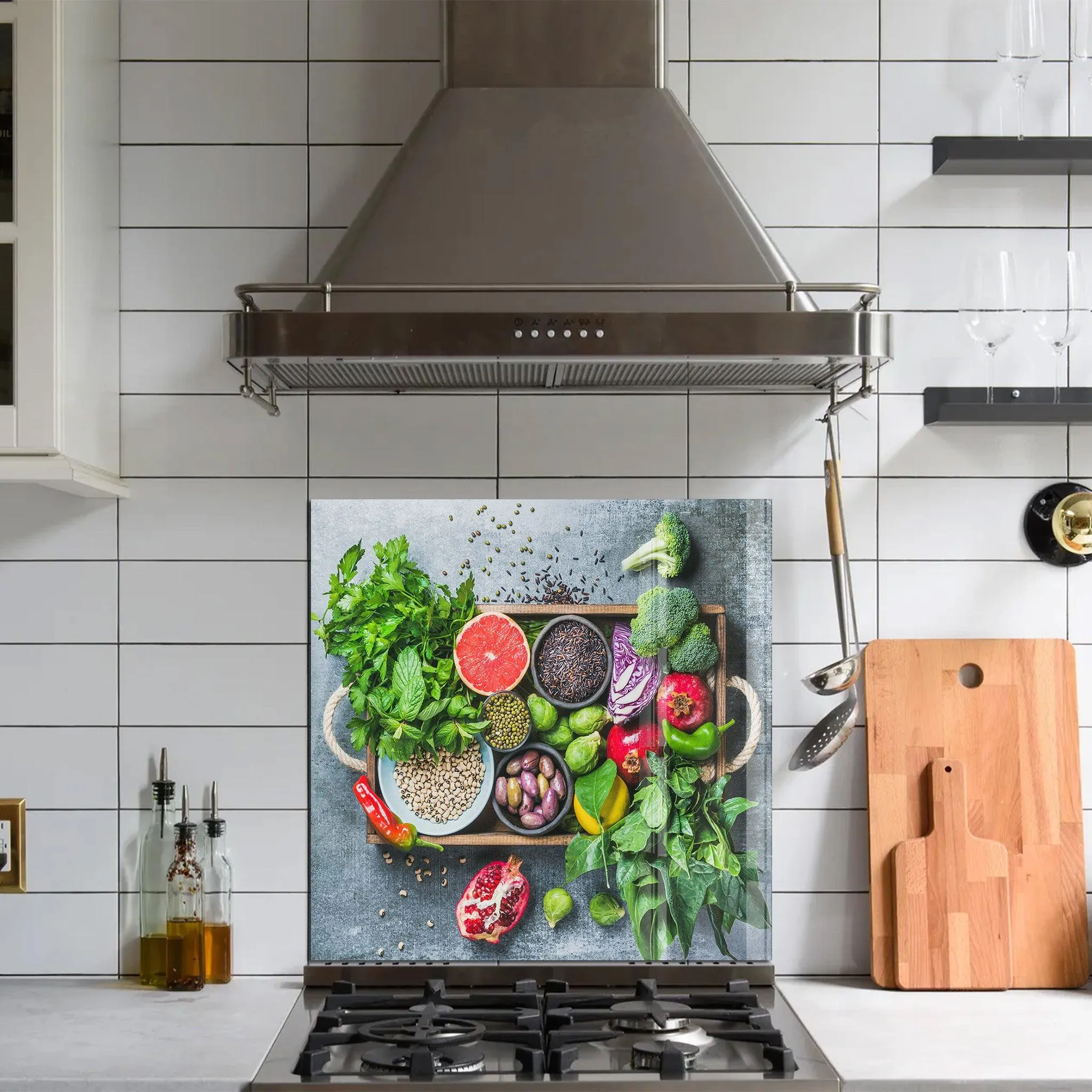 Colorful Vegetables | Glass Printed Backsplash for your Kitchen