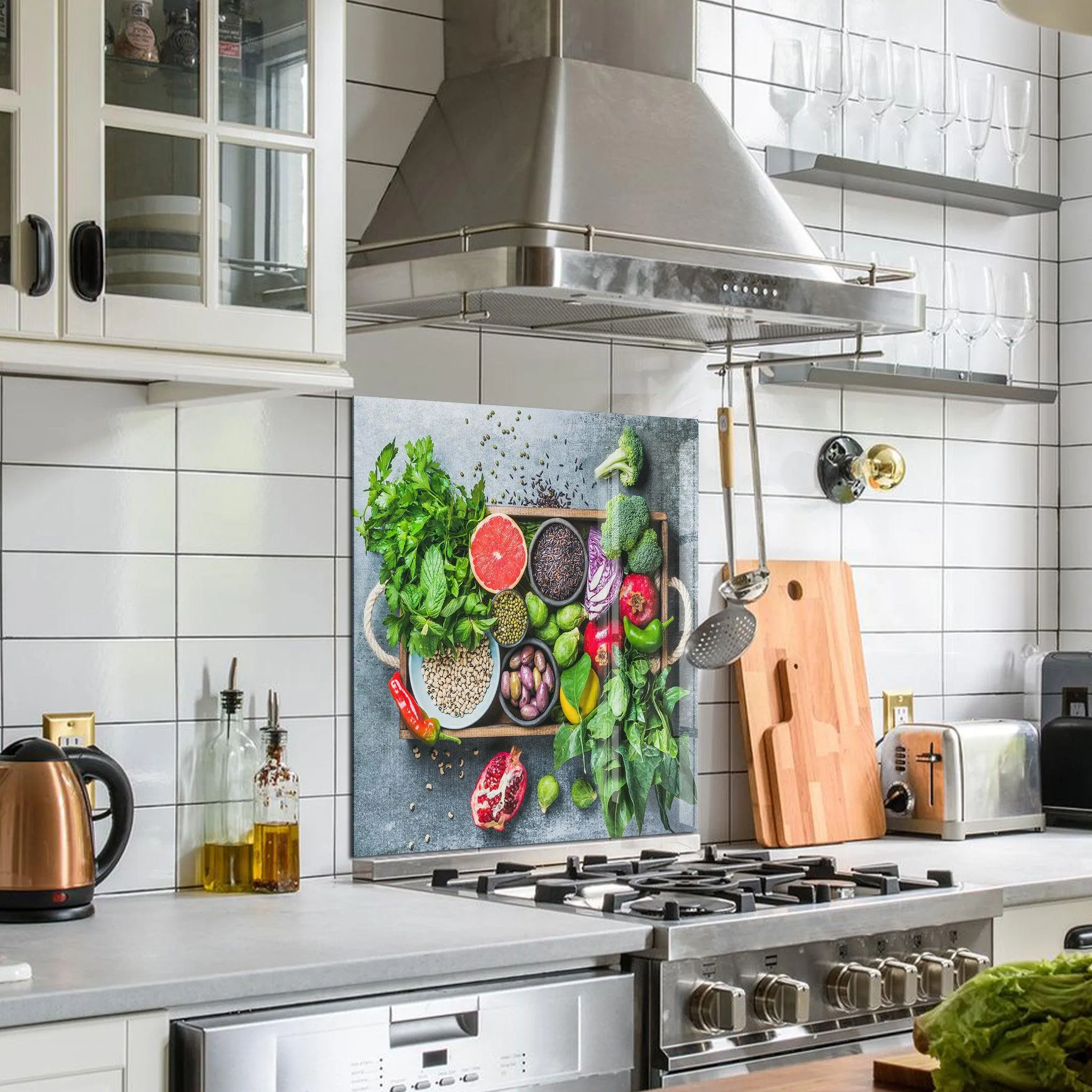 Colorful Vegetables | Glass Printed Backsplash for your Kitchen