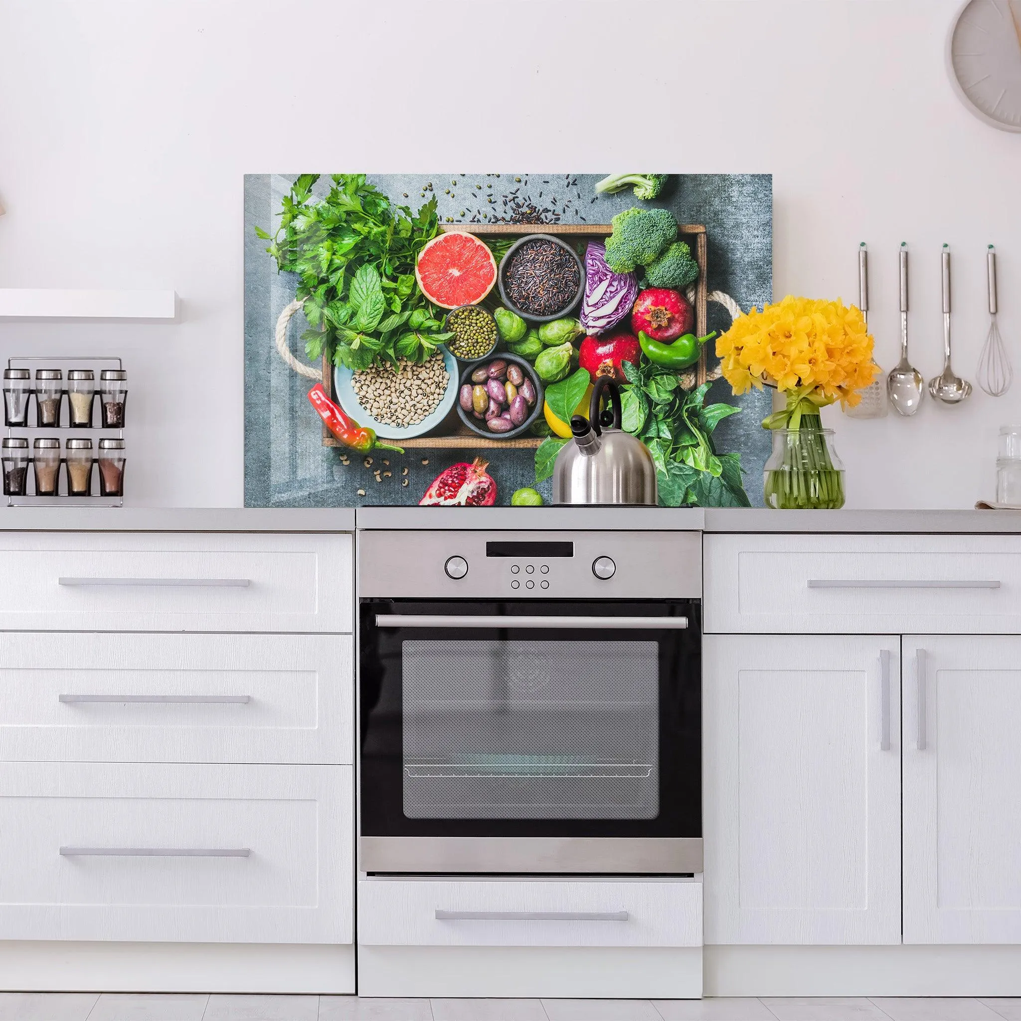 Colorful Vegetables | Glass Printed Backsplash for your Kitchen