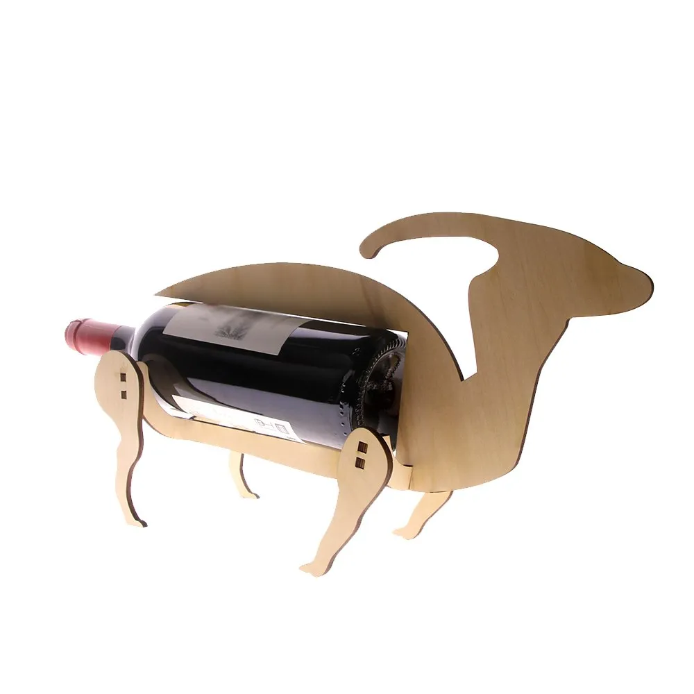 Creative Dinosaur Wine Rack Parasaur Wine Bottle Holder Wooden Parasaurolophus Modern Wine Storage Home Decor