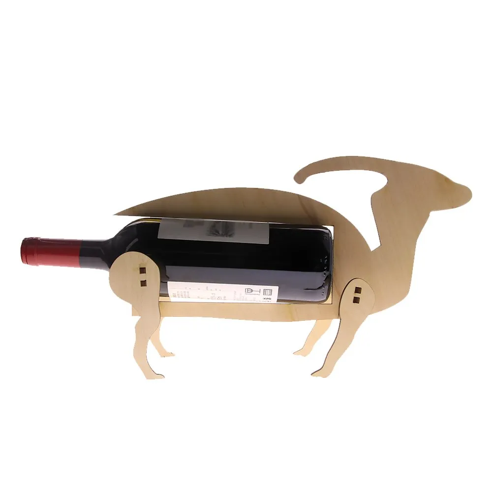 Creative Dinosaur Wine Rack Parasaur Wine Bottle Holder Wooden Parasaurolophus Modern Wine Storage Home Decor