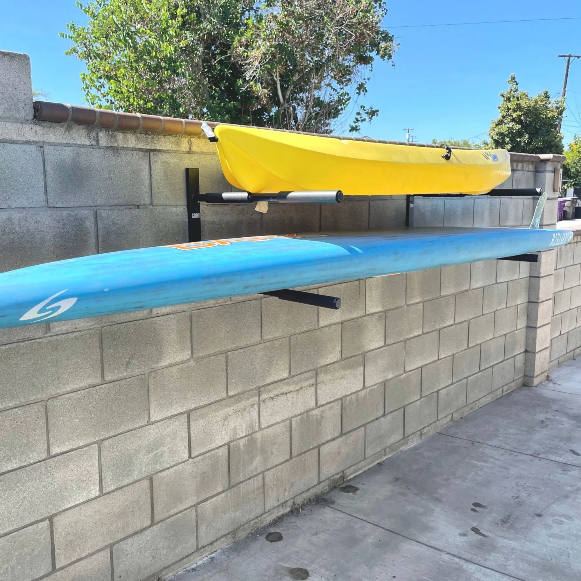 Double SUP & Longboard Paddleboard Wall Storage Rack