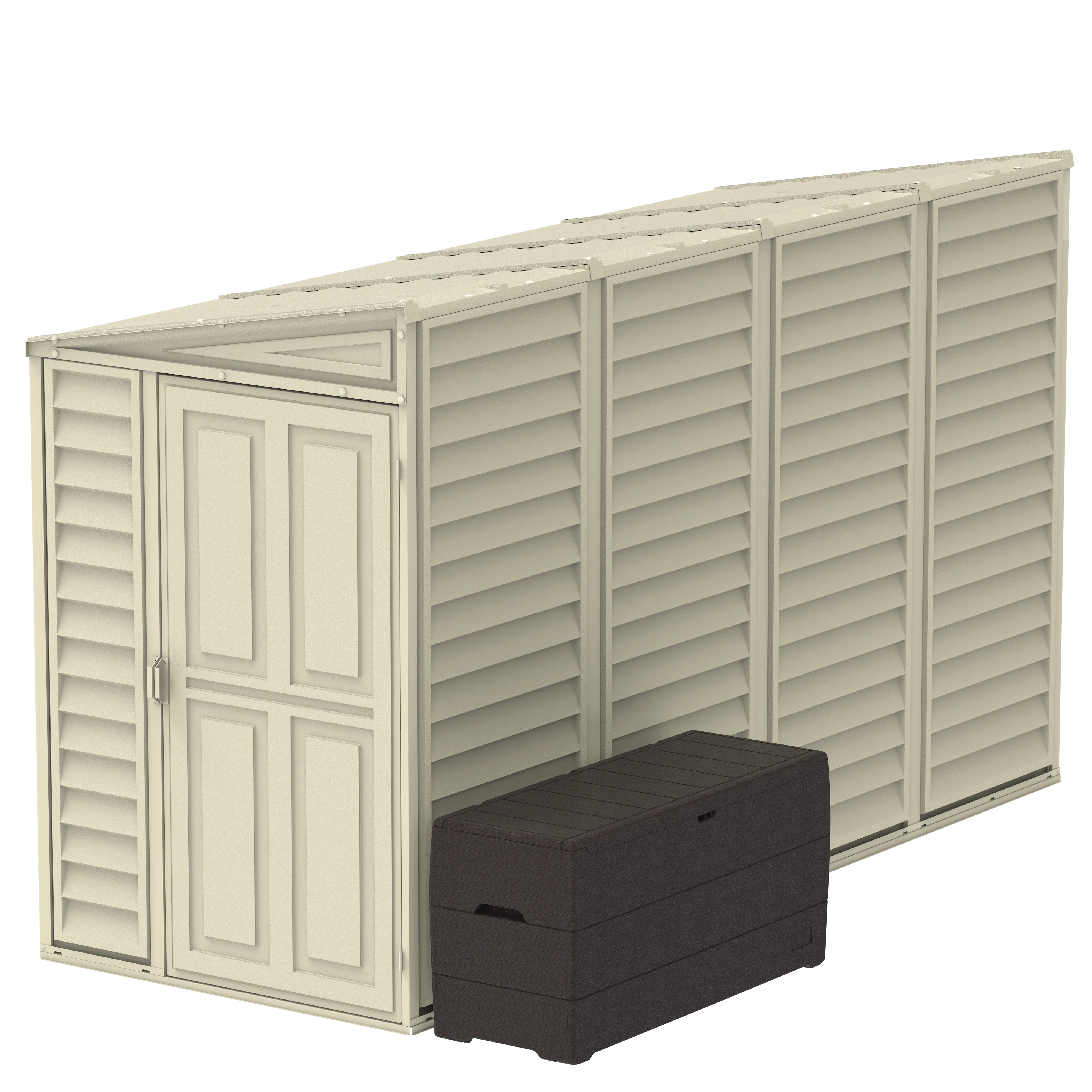 Duramax 4ft x 10ft Sidemate Vinyl Resin Outdoor Storage Shed With Foundation Kit