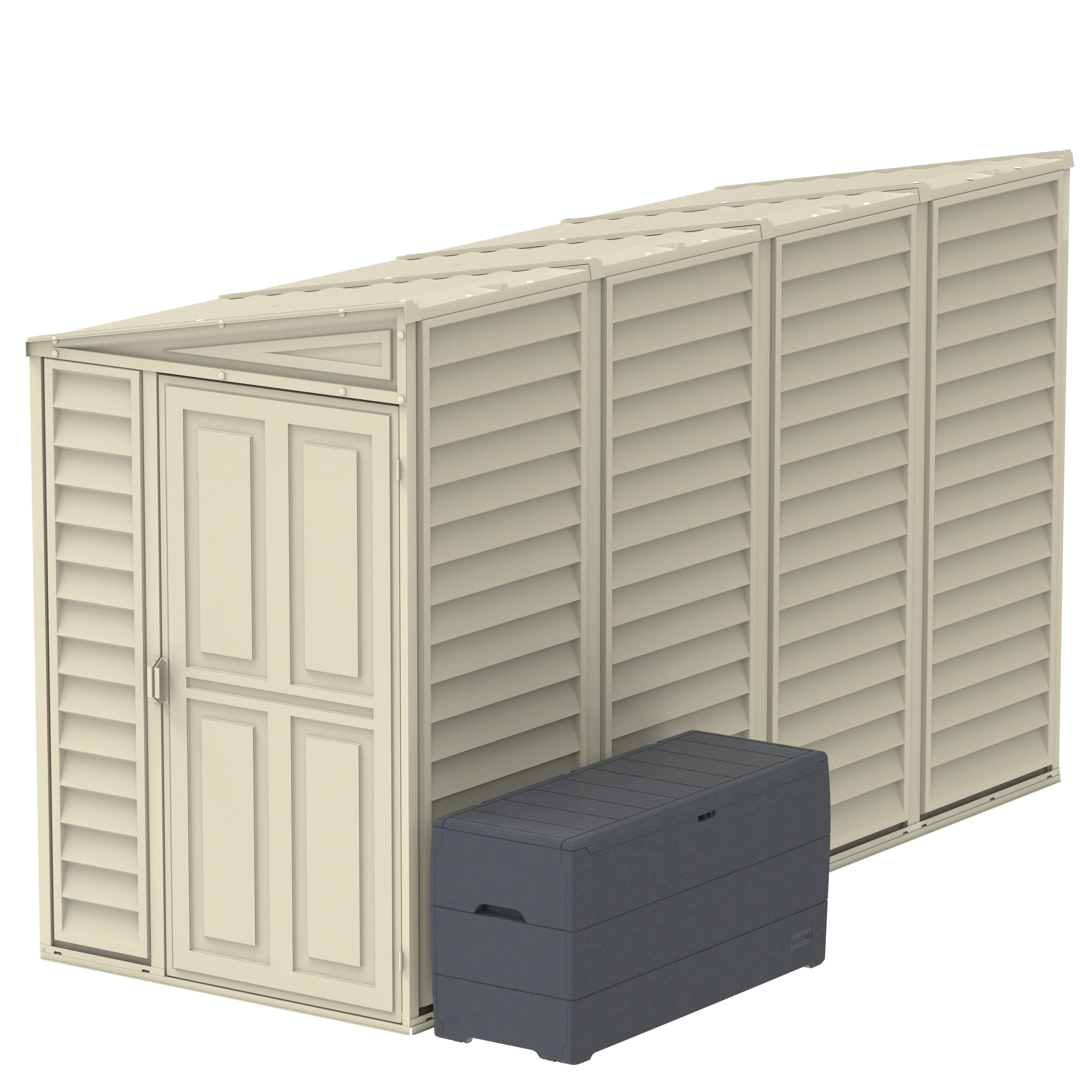 Duramax 4ft x 10ft Sidemate Vinyl Resin Outdoor Storage Shed With Foundation Kit