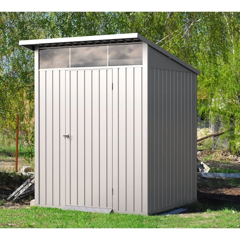 Duramax 6ft x 5ft Palladium Premier Metal Shed - Light Gray