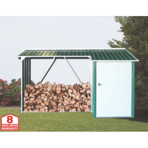 Duramax 8ft x 3ft Metal WoodStore Combo Green