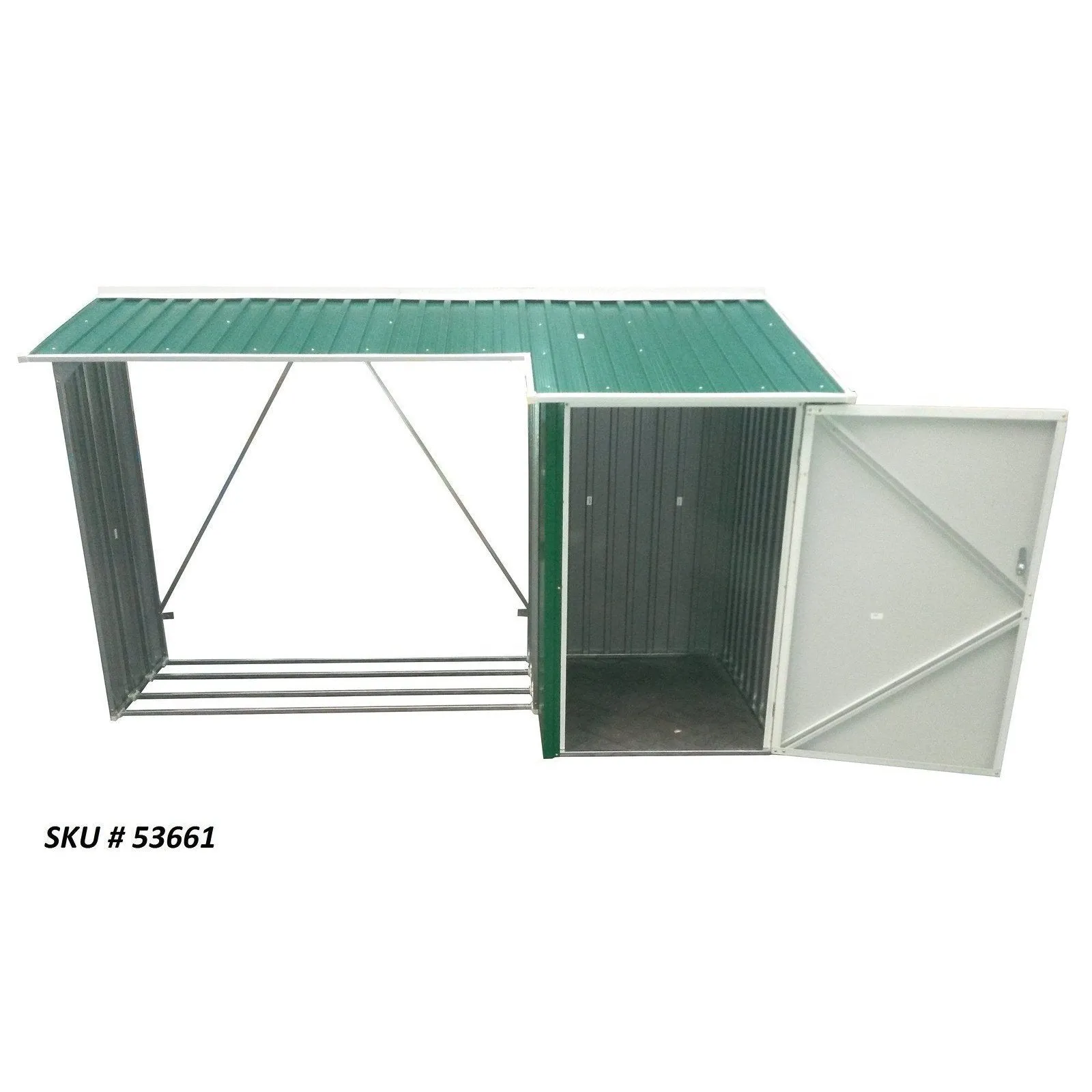 Duramax 8ft x 3ft Metal WoodStore Combo Green