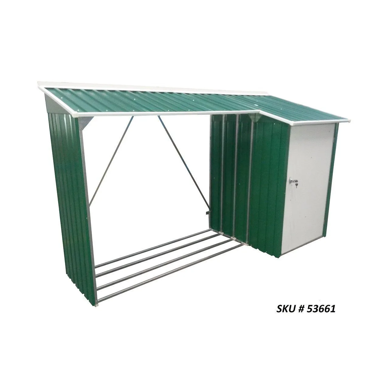 Duramax 8ft x 3ft Metal WoodStore Combo Green