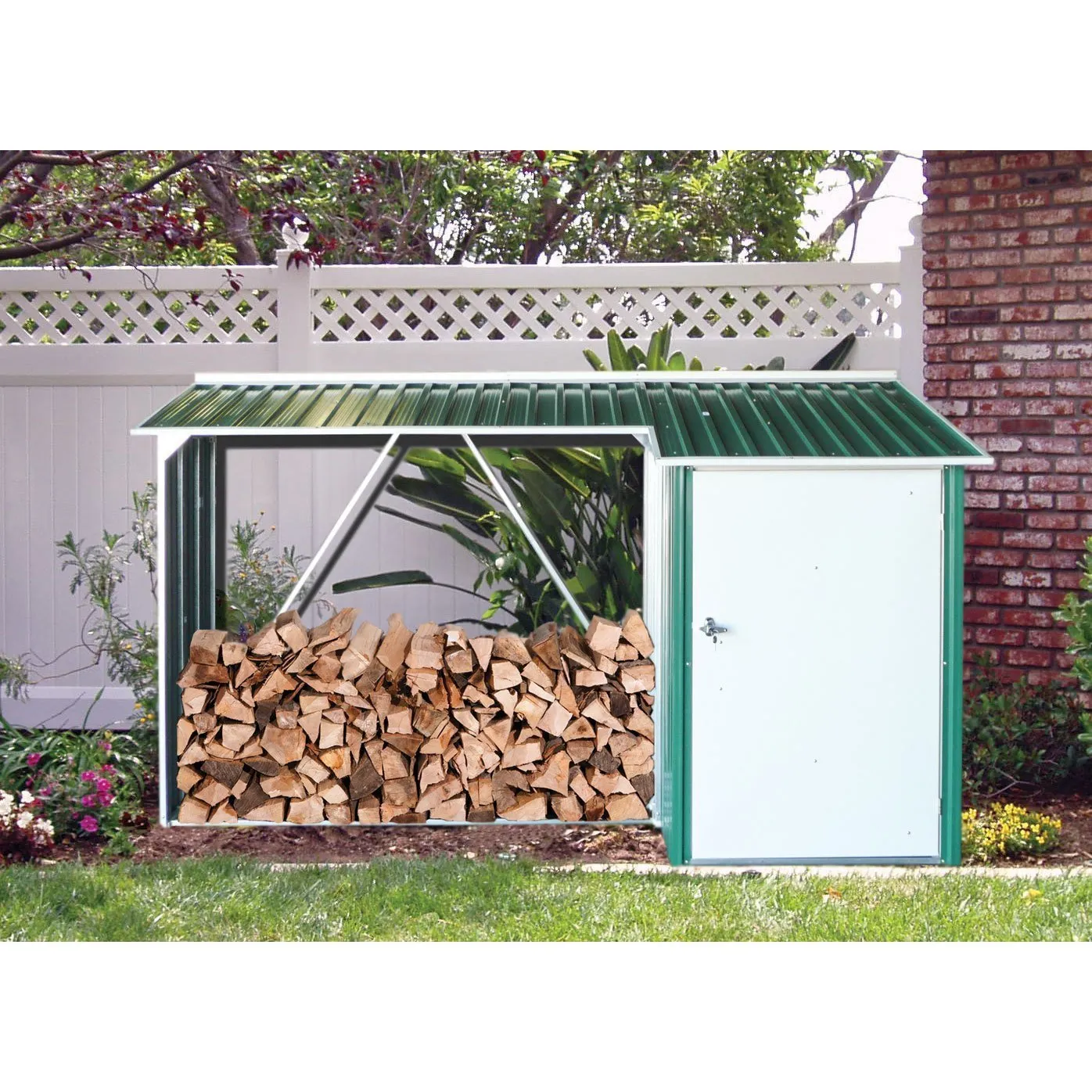 Duramax 8ft x 3ft Metal WoodStore Combo Green