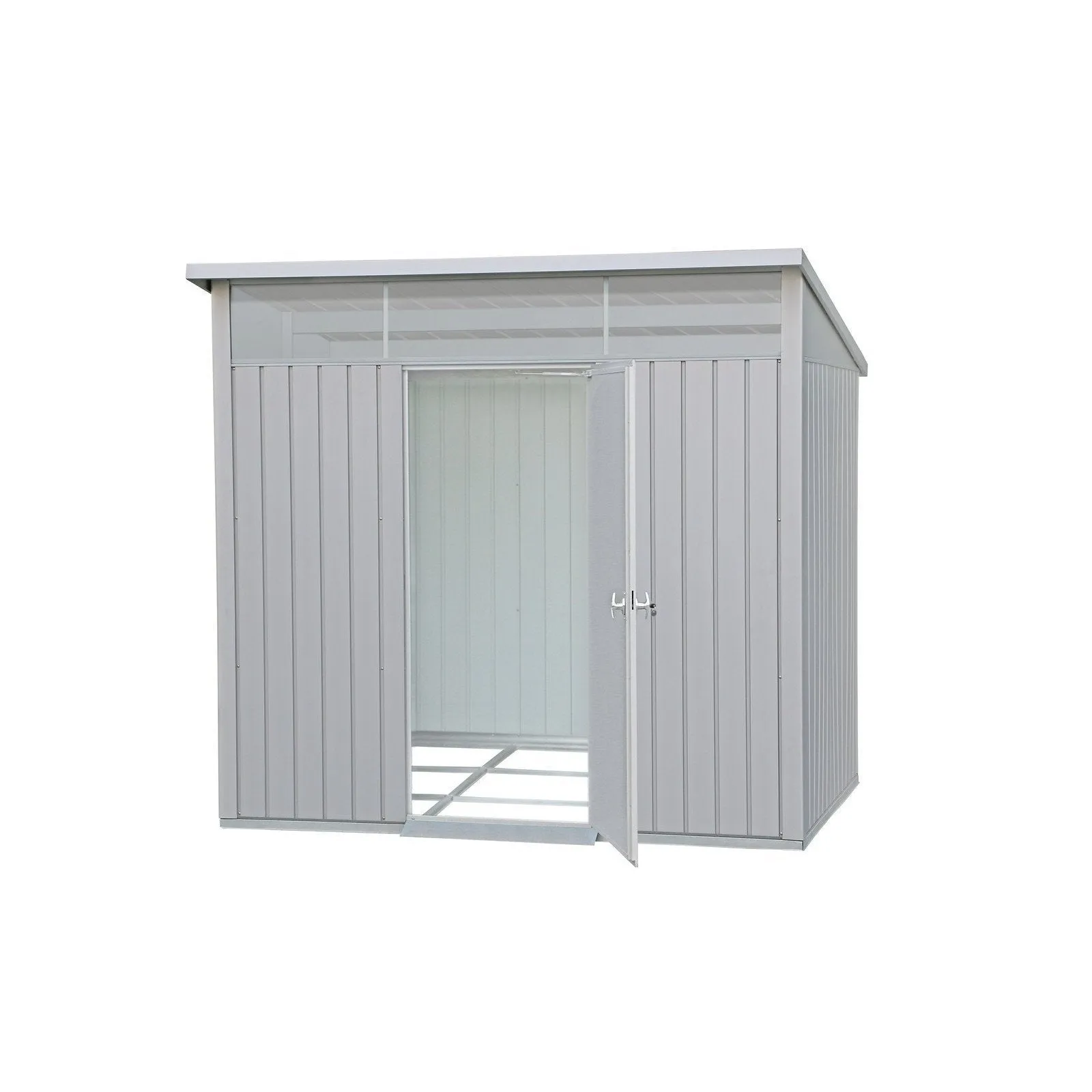 Duramax 8ft x 6ft Palladium Premier Metal Shed Light Gray