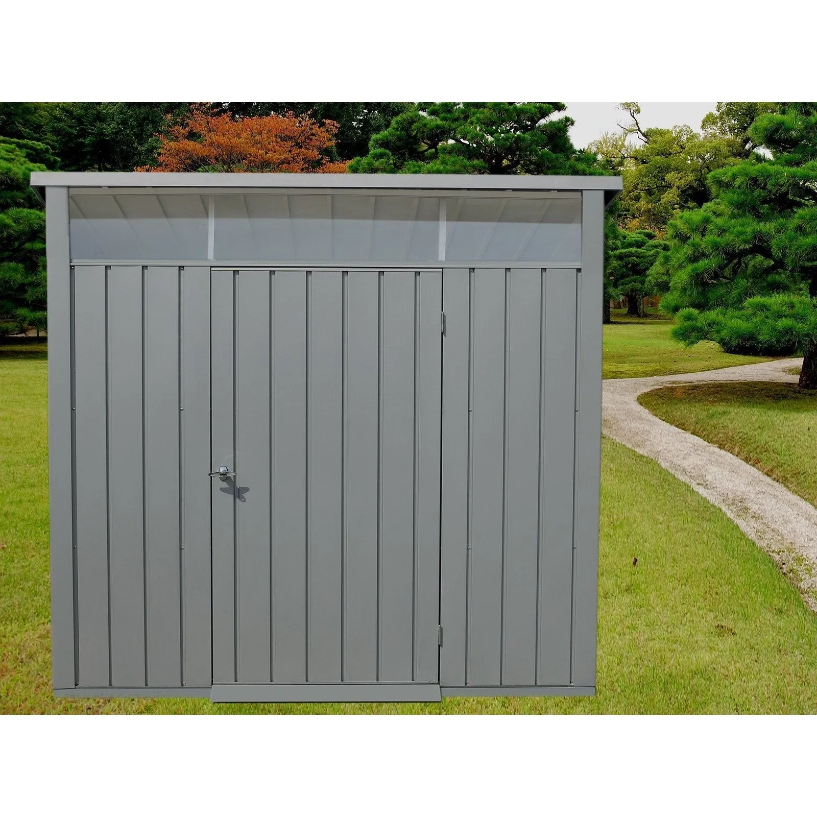 Duramax 8ft x 6ft Palladium Premier Metal Shed Light Gray