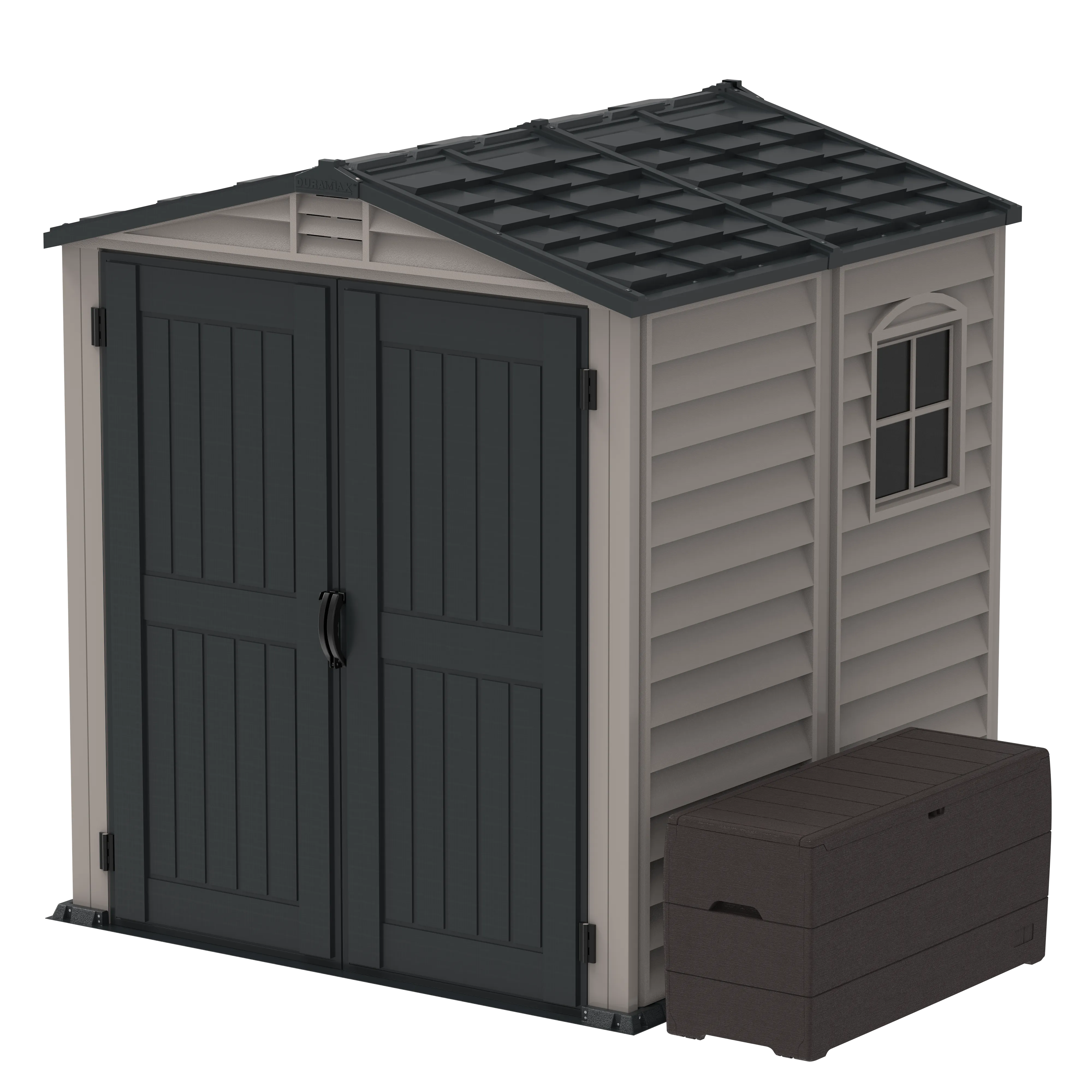 DuraMax Plus 6ft x6ft Storemate Vinyl Shed with Molded Floor