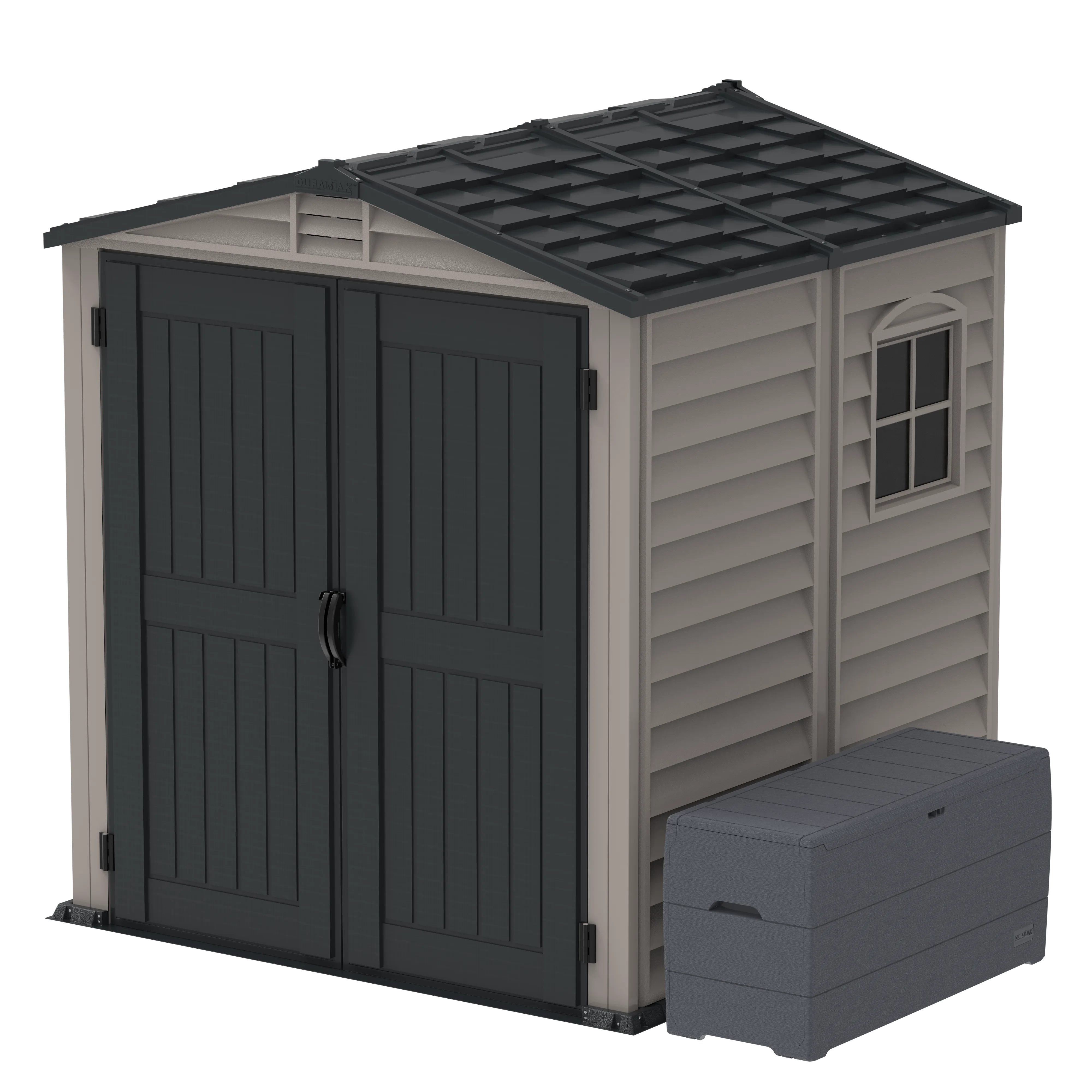 DuraMax Plus 6ft x6ft Storemate Vinyl Shed with Molded Floor