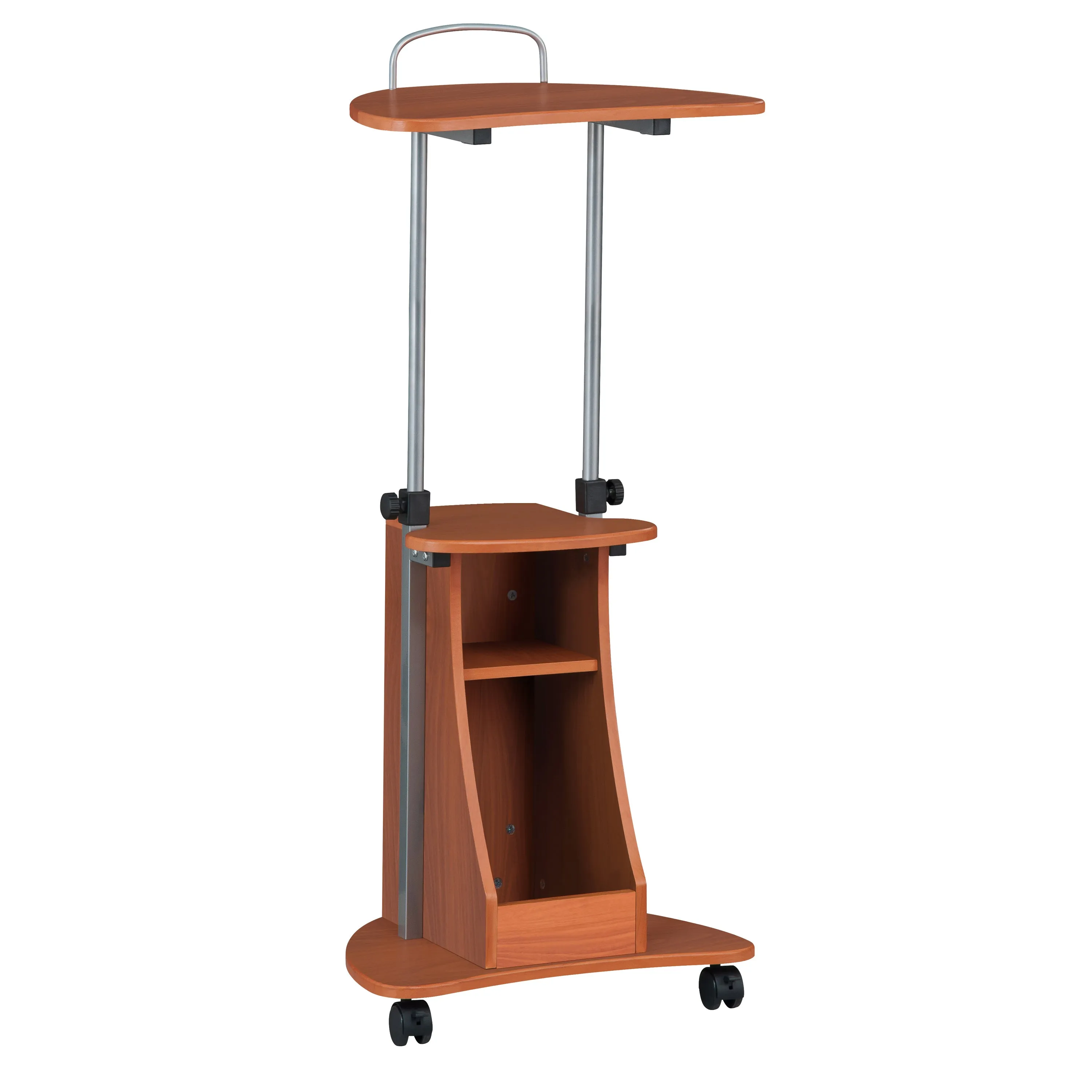 Elevate Tech Rolling Adjustable Laptop Cart With Storage