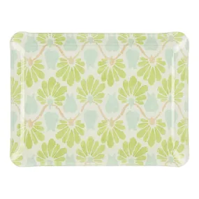 Fabric Tray Small Ginko Leaf Green/Aqua