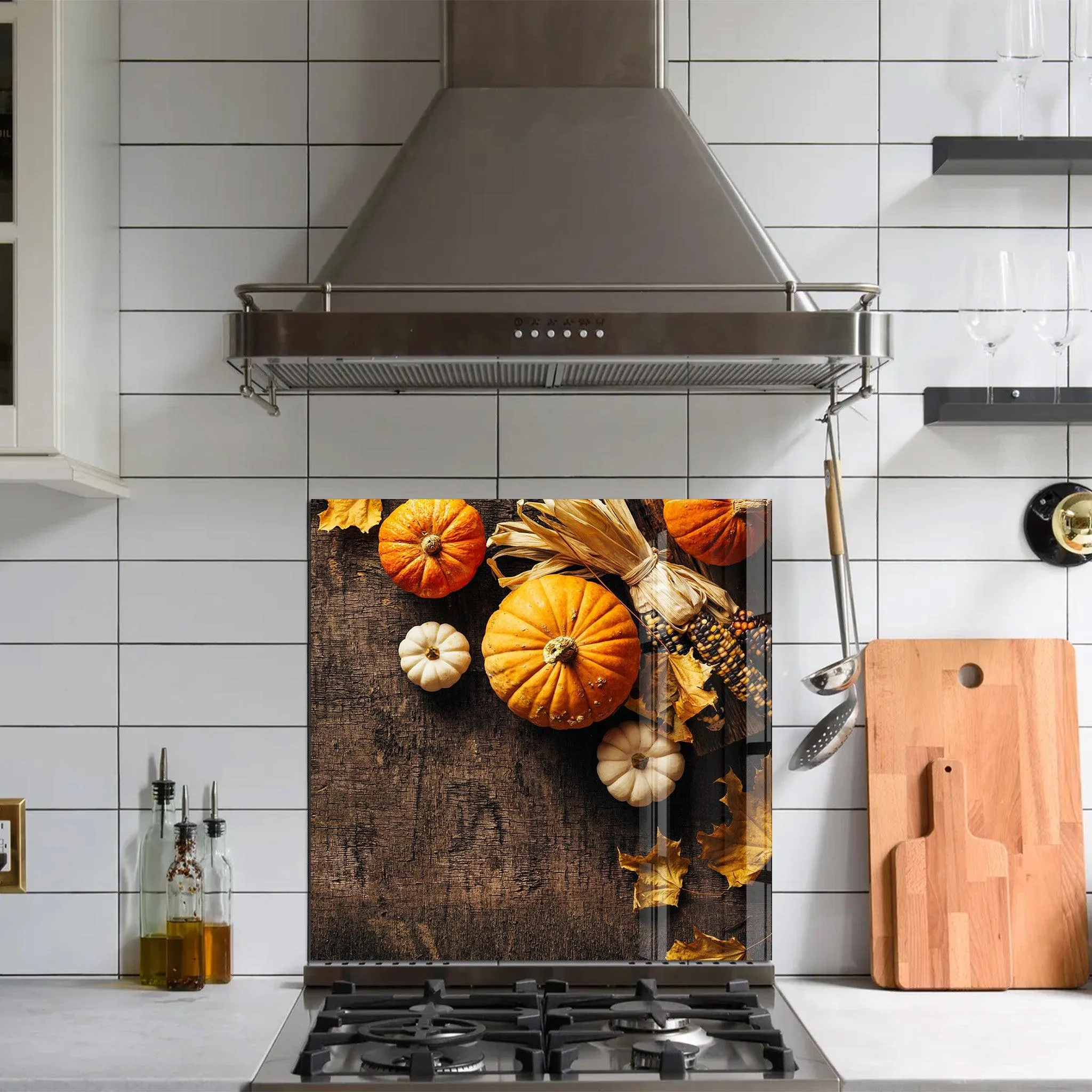 Fall and Pumpkins | Glass Printed Backsplash for your Kitchen