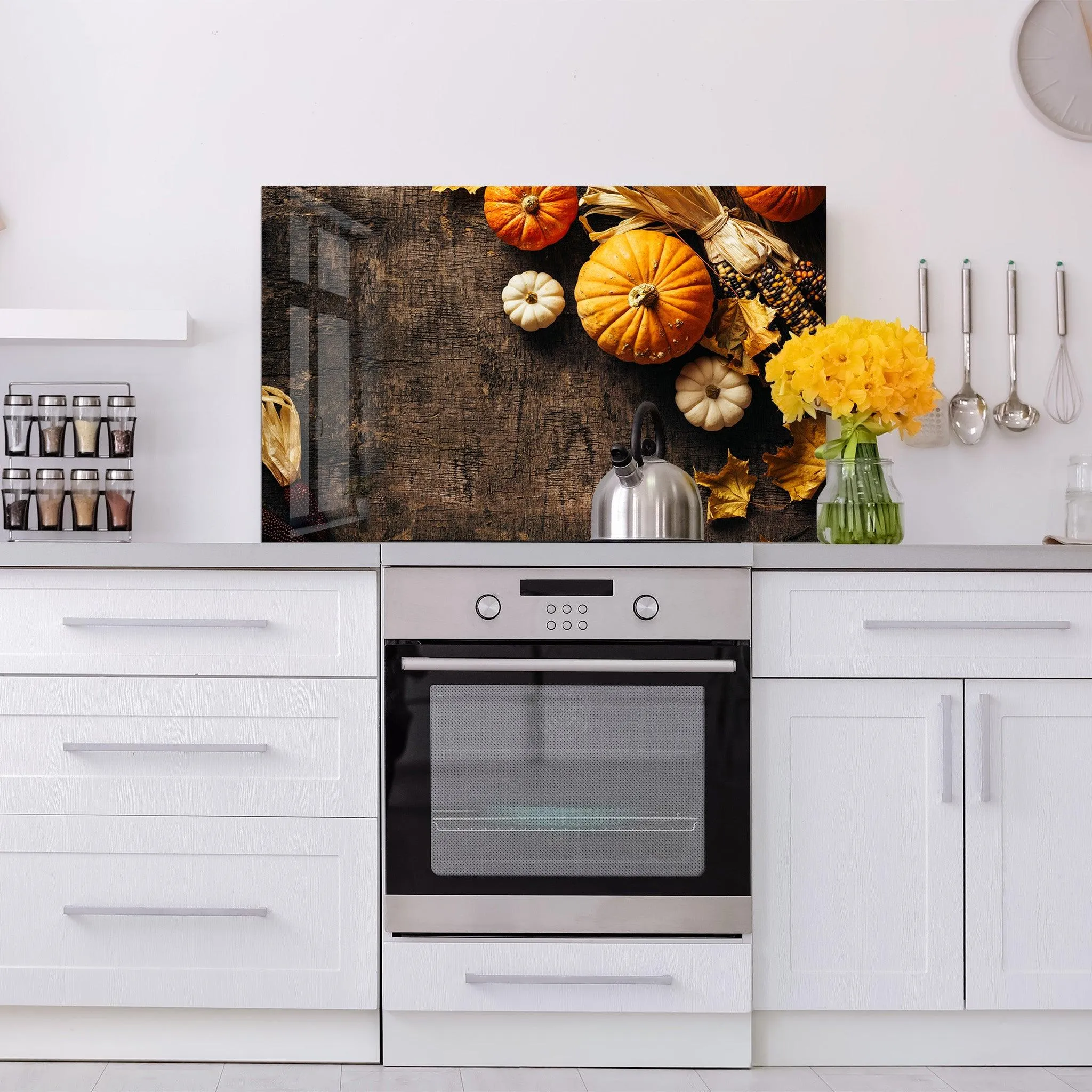 Fall and Pumpkins | Glass Printed Backsplash for your Kitchen