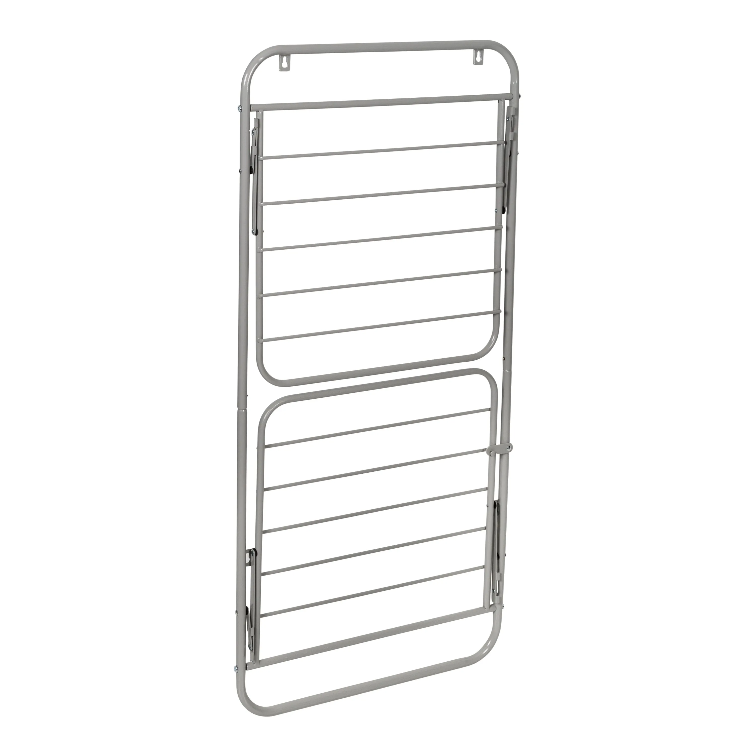 Gray Over-the-Door or Wall Mount 2-Tier Folding Drying Rack