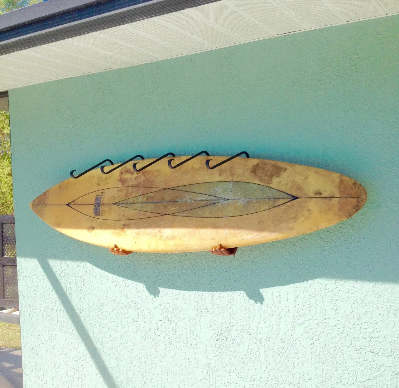 Handcrafted Wood Hands | Surfboard Wall Display Rack