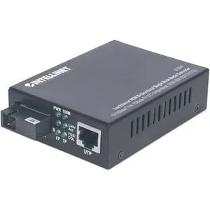 Intellinet Network Solutions Fast Ethernet WDM (RX1550/TX1310) Bi-Directional Single-Mode, RJ45 to SC, 12.4 miles (20 km) Media Converter