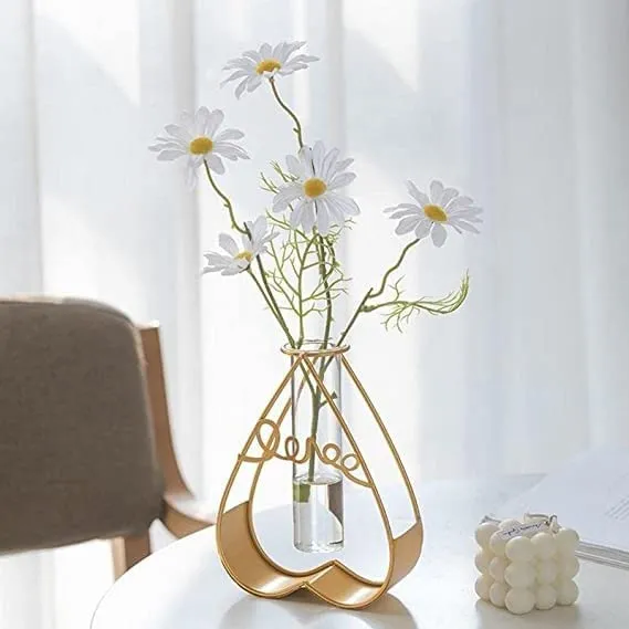 KOSHIYA MART Homeart Nordic Style Iron Frame Vase Wall Hanging Plant Dried Flower Racks Bottle Creativite Shelves Vase Decoration Living Room Dried Flower Decoration Living Room Dried Flower